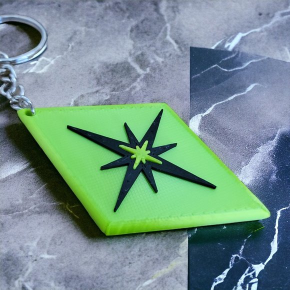 Retro Style Mid Century Modern Keychain Vintage Hotel Key Green Black 50s 60s - Picture 2 of 4